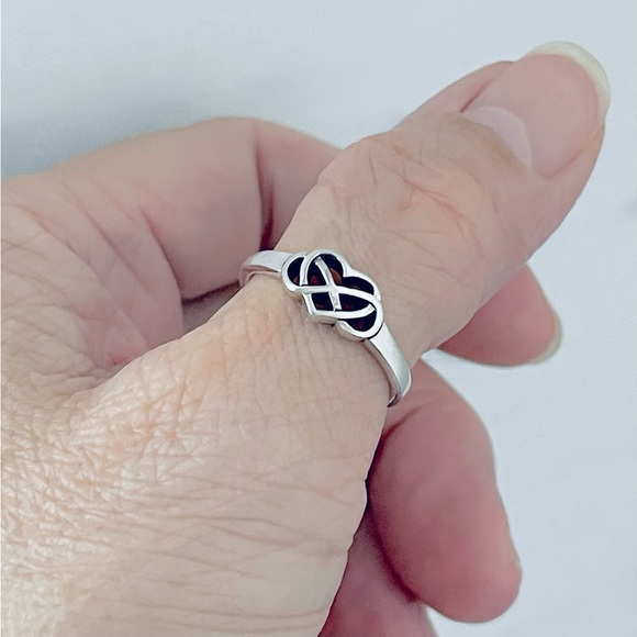 Sterling Silver Infinity Heart Ring, Eternity Love Rings, Celtic Knots Jewelry - Picture 1 of 13